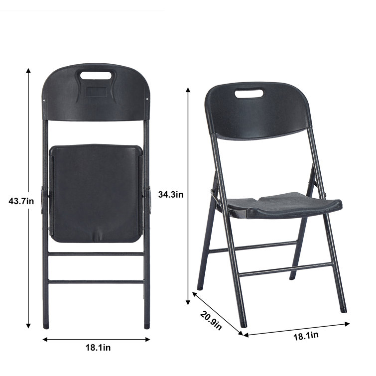 Inbox Zero Folding Plastic Chair With 350Pound Capacity 6Pack